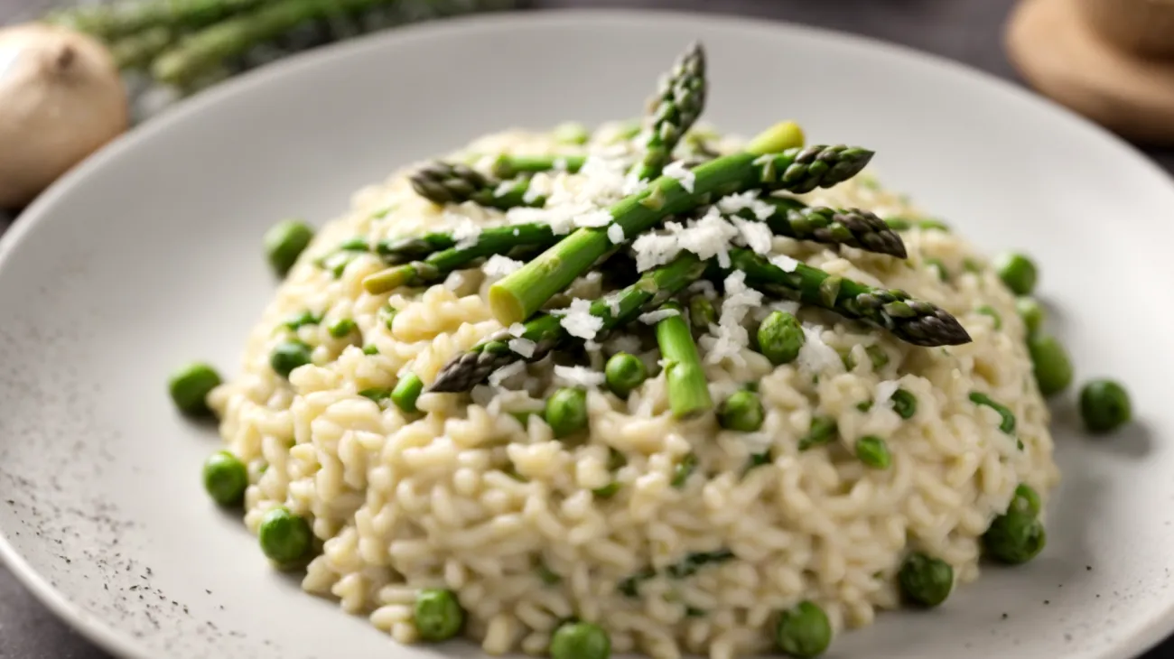 Asparagi risotto cipolle"